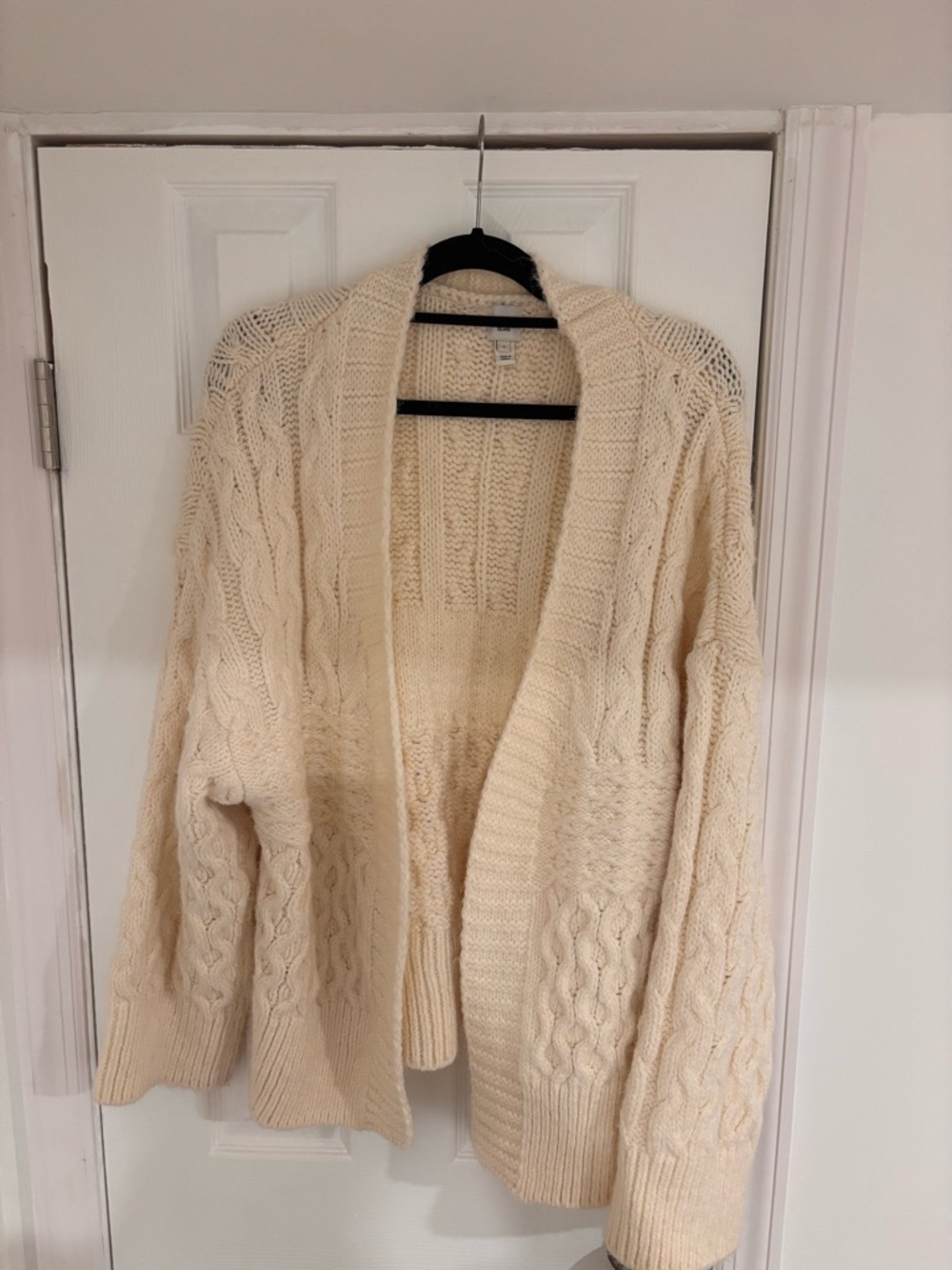 River Island Cream Cable Knit Open Cardigan